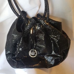 Michael Kors Black Snake Skin Hobo Large like new